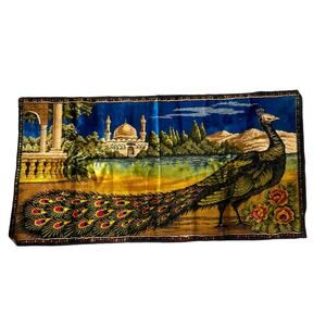 Vintage Wall Tapestry Made in Lebanon Peacock Castle Excellent Condition